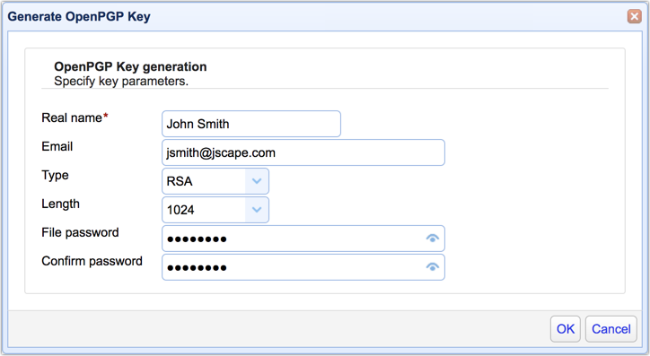 openpgp key generation by user